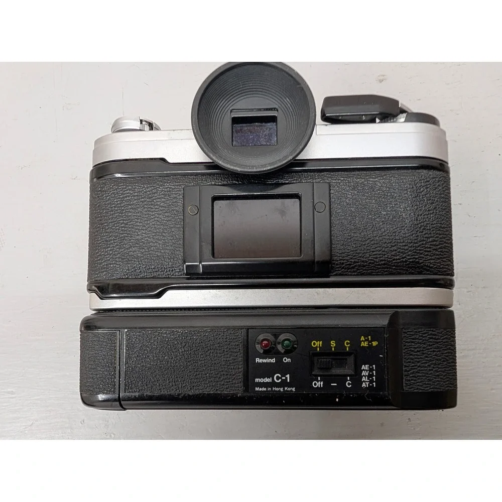Canon AE-1 35mm Camera w/ FD‎ 50mm 1:1.8 Lens + Power Winder Lens Speedlite 155A